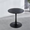 31.5" Tulip Table Mid-Century Dining Table For 2-4 People With Round MDF Table Top, Pedestal Dining Table, End Table Leisure Coffee Table - Black - Image 6