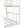 Full Over Full Over Full Triple Bed With Built-In Ladder And Slide, Triple Bunk Bed With Guardrails - White - Image 7