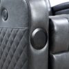 Alair - Leather Aire Power Motion Recliner With Bluetooth, Wireless Charger Cupholder - Dark Gray - Image 3