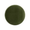 Edward - Round Upholstered Ottoman With Bullion Fringe - Olive Green - Image 2