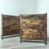 Shoe Storage Cabinet With 2 Flip Drawers, Freestanding Organizer With Metal Legs For Entryway, Narrow Shoe Rack Cabinet - Rustic Brown - Image 9