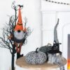 Halloween Pumpkin Decor Set, For Holiday Halloween Decoration (Set of 6) - Black / White - Image 4