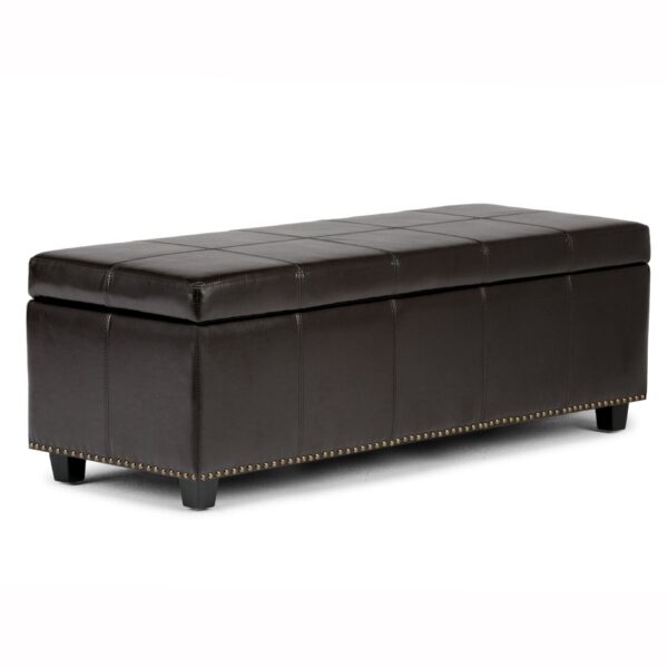 Kingsley - Large Storage Ottoman - Coffee Brown