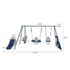 Xns052 Interesting Six Function Swingset With Net Swing Metal Plastic Safe Swing Set 440Lbs For Outdoor Playground For Age 3+ With 31.5" Net Swing - Gray / Blue - Image 3