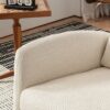 Accent Rocking Chair & Footrest High Back Rubber Wood Rocking Legs Bedroom Living Space - Beige - Image 4