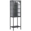 Metal Glass Door Display Storage Cabinet, 5 Tier Cube Bookshelf Storage Cabinet With 3 Adjustable Shelves For Kitchen, Dining Room, Living Room, Bathroom, Home Office - Black - Image 12