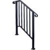 Handrails For Outdoor Steps, Fit 2 Or 3 Steps Outdoor Stair Railing, Picket#2 Wrought Iron Handrail, Flexible Porch Railing, Transitional Handrails For Concrete Steps Or Wooden Stairs - Black - Image 2