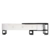 Modern Extendable TV Stand For TVs Up To 75", Entertainment Center Media Console With 3 Drawers, Metal Adjustable Legs For Living Room - White / Black - Image 14