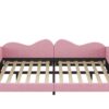 Full Size Upholstered Daybed, Sherpa Fabric Sofabed With Cloud-Shaped Backrest, No Box - Spring Needed - Pink - Image 7