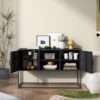 Modern Sideboard Buffet With Plenty Of Storage Space, Anti-Tilt Mechanism, Elegant Handles, Silent Magnetic Closure And Eco-Friendly Finish For Kitchen, Dining Room And Living Room - Black - Image 2