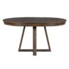 5 Piece Retro Functional Dining Set, Round Table With Leaf And 4 Upholstered Chairs For Dining Room And Living Room - Walnut - Image 10