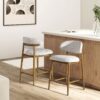 Locke - Modern Upholstered Counter Stool With Frame - Salt / Pepper - Image 8