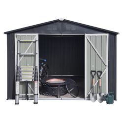 10'x8' Garden Sheds Outdoor Storage Sheds - Dark Gray
