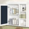 Bathroom Medicine Cabinet With Mirror, Wall Mounted Mirror Cabinet & Storage Organizer, Over The Toilet Storage White Storage Cabinet For Bathroom - White - Image 23