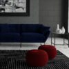 Grafton - Velvet Round Pouf - Maroon - Image 6