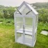 Mini Greenhouse Kit, Outdoor Small Green House, Wood, Plant Stand For Indoor Garden & Patio Balcony Apartments Porch Terrace Outsid Accessories, Uv-Resistant - Gray - Image 6