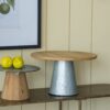 Galvanized Metal And Wood Cake Plates (Set of 2) - Brown - Image 10