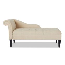 Harrison - Tufted Roll Arm Chaise Lounge - Beige