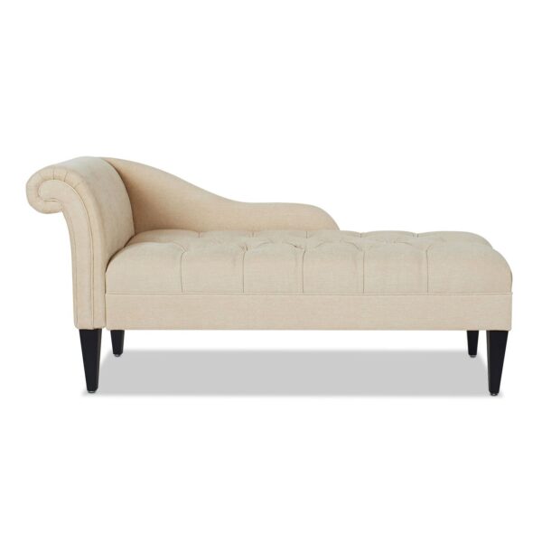 Harrison - Tufted Roll Arm Chaise Lounge - Beige