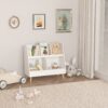 Kids Bookshelf And Toy Organizer, 5 Cubbies Wooden Open Bookcase, 2-Tier Baby Storage Display Organizer With Legs, Free Standing For Playing Room, Bedroom, Nursery, Classroom - White - Image 8
