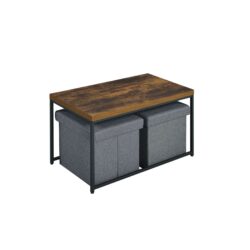 Murph - Wood Grain 3 Piece Coffee Table (Set of 3) - Weathered Oak