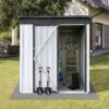 5FtX4Ft Garden Sheds Outdoor Storage Sheds - White / Gray - Image 3