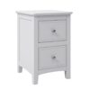 2 Drawers Solid Wood Nightstand End Table - White - Image 4