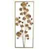 Metal Tree Wall Decor, Vertical Rectangular Flower Wall Accent - Gold - Image 2
