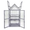 Mini Greenhouse Kit, Outdoor Small Green House, Wood, Plant Stand For Indoor Garden & Patio Balcony Apartments Porch Terrace Outsid Accessories, Uv-Resistant - Gray - Image 13