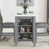 3-Piece Counter Height Dining Table Set With Built-In Storage Shelves, One Faux Marble Top Dining Table And 2 Counter Chairs With Footrest - Gray - Image 14