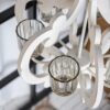 Farmhouse Chandelier, 6 Light Wood Chandelier Pendant Light Fixture With Adjustable Chain For Dining Room Living Room Entryway, Bulb Not Included - Cream - Image 11