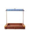 Kids Sandbox With Cover, Sand Box With Adjustable Canopy, Large Outdoor Cedar Sandpit For Backyard Play - Reddish Brown - Image 9