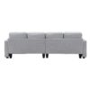 4 Seater Modern Linen Sofa With Armrest Pockets And 4 Pillows, Minimalist Style Couch - Light Gray - Image 8