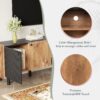 Mid Century TV Stand With 3 Cabinets, Media Console Table For Tvs Up To 70'', Entertainment Center With Storage For Living Room - Black / Brown - Image 7