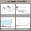 49'' Acrylic Freestanding Soaking Bathtub, Square-Shape Japanese Soaking Hot Tub, Sit-In Design With Chrome Overflow And Drain For Express Delivery 23Amazing-49 (W1920P179228) - Glossy White - Image 5