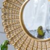 Beaded - Sunburst Mirror, Round Accent Wall Mirror For Living Room - Gold - Image 5