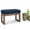 Milltown - Footstool Small Ottoman Bench - Distressed Dark Blue - Image 6