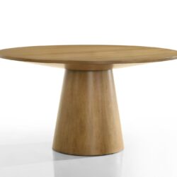 Jasper - Wide Contemporary Round Dining Table - Driftwood Finish