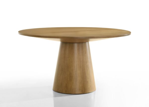 Jasper - Wide Contemporary Round Dining Table - Driftwood Finish