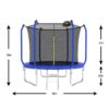8Ft Trampoline With Basketball Hoop, Astm Approved Reinforced Type Outdoor Trampoline With Enclosure Net - Blue - Image 7