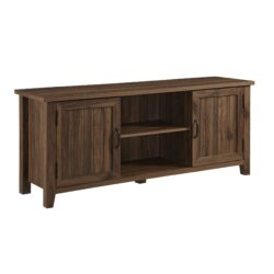 Classic Grooved Door TV Stand For Tvs Up To 65" - Dark Brown