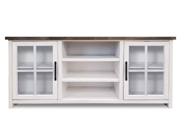 Hampton - TV Stand Console For TVs Up To 80" - Jasmine Whitewash / Barnwood