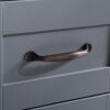 30" Gray Bathroom Vanity And Sink Combo Marble Pattern Top With Mirror Faucet & Drain - Gray - Image 6
