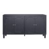Accent Cabinet 4 Door Wooden Cabinet Sideboard Buffet Server Cabinet Storage Cabinet, For Living Room, Entryway, Hallway, Office, Kitchen And Dining Room - Matte Black - Image 6