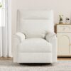 360° Swivel Upholstered Manual Recliner Chair Theater Recliner Sofa Nursery Glider Rocker For Living Room - Beige - Image 7