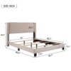 Queen Size Upholstered Platform Bed, Box Spring Needed - Beige - Image 12