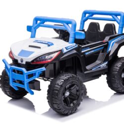 12V7A*1 30W*4 One Button Start, Forward And Backward, High And Low Speed, Music, Front Light, Power Display, Two Doors Can Open, 2.4G R / C, Seat Belt Four Wheel Absorber Kids Ride On Car - Blue