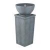 16.3" Polyresin Zen Bowl Water Fountain, Outdoor Bird Feeder / Bath Fountains, Relaxing Water Feature For Garden Lawn Backyard Porch - Gray - Image 2