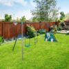 Interesting Four Function Swingset With Face To Face Metal Plastic Safe Swing Seat 550Lbs For Outdoor Playground For Age 3+ - Blackish Green - Image 2