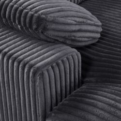 Nadine - Corduroy Modular Corner Sectional Sofa With Left Facing Chaise - Dark Gray